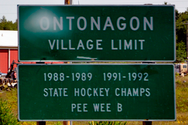Sign: Ontonagon Village Limit
